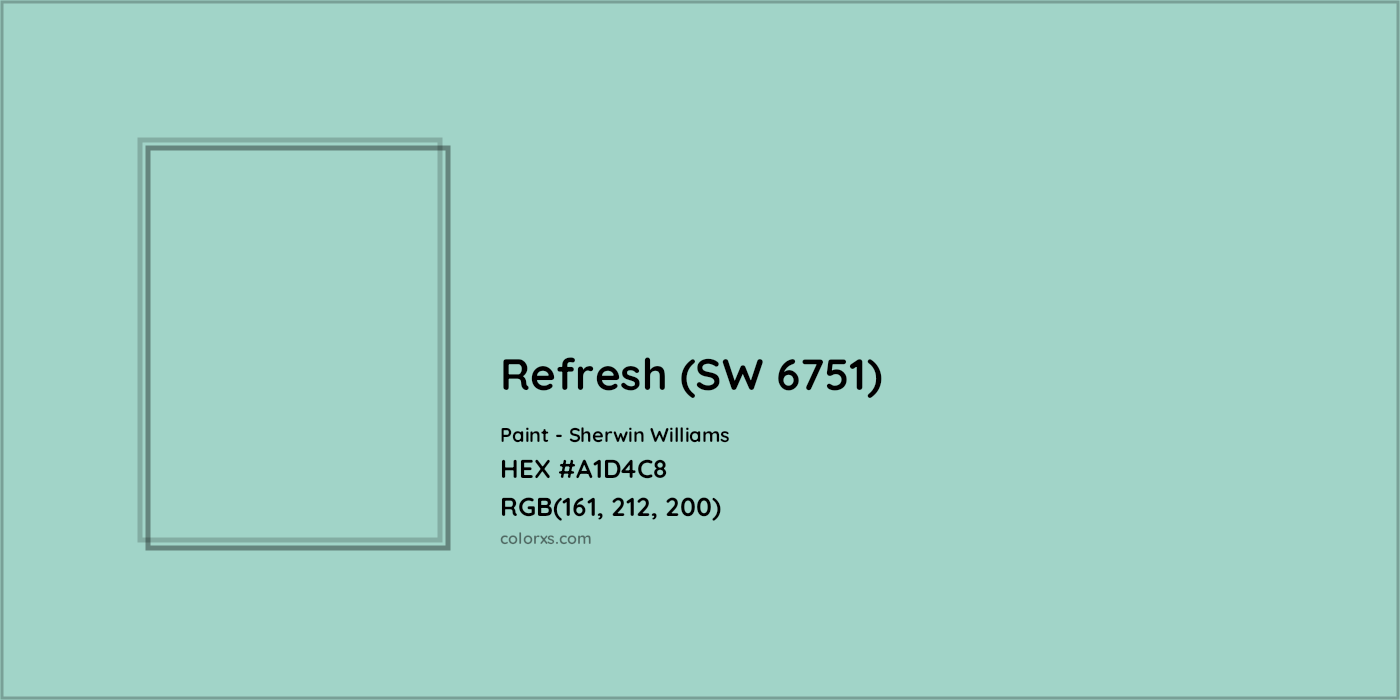 HEX #A1D4C8 Refresh (SW 6751) Paint Sherwin Williams - Color Code