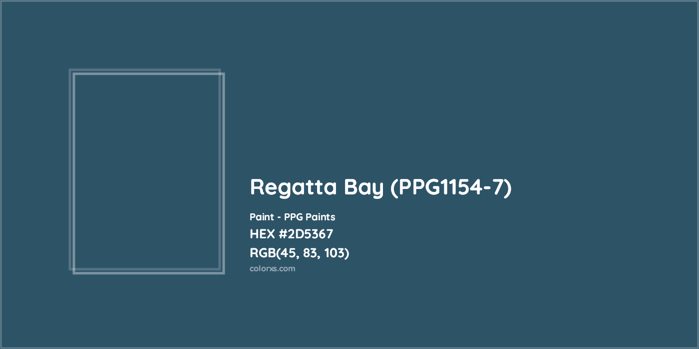 HEX #2D5367 Regatta Bay (PPG1154-7) Paint PPG Paints - Color Code