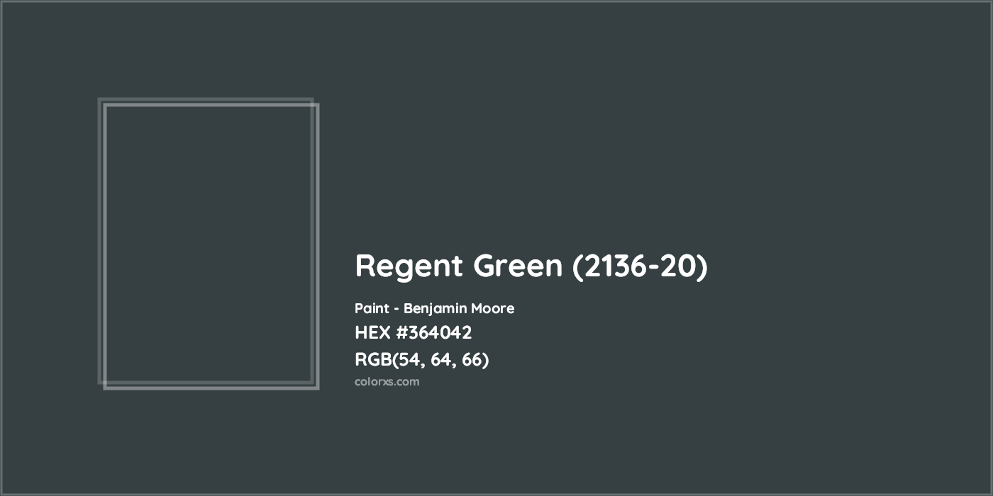 HEX #364042 Regent Green (2136-20) Paint Benjamin Moore - Color Code