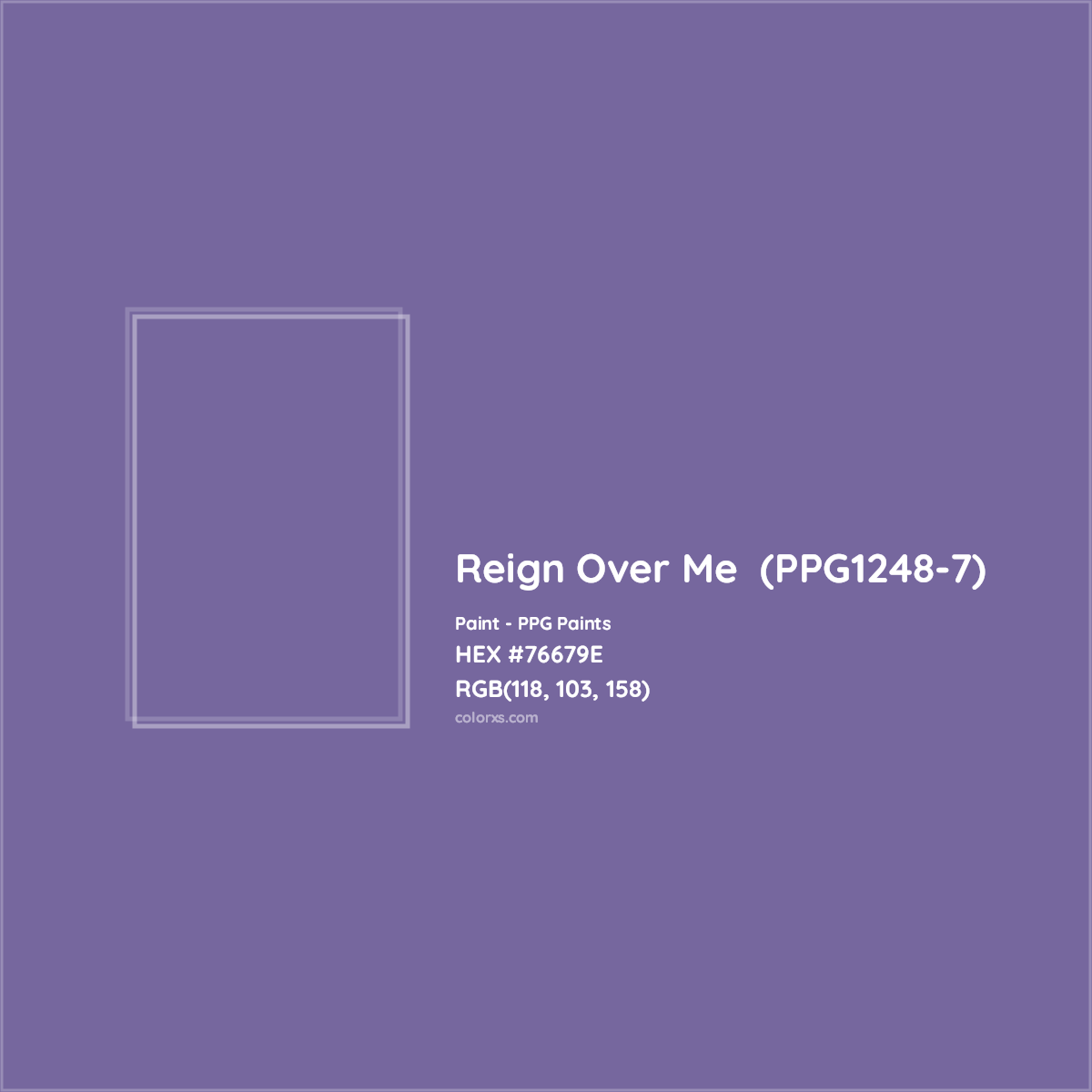 HEX #76679E Reign Over Me  (PPG1248-7) Paint PPG Paints - Color Code