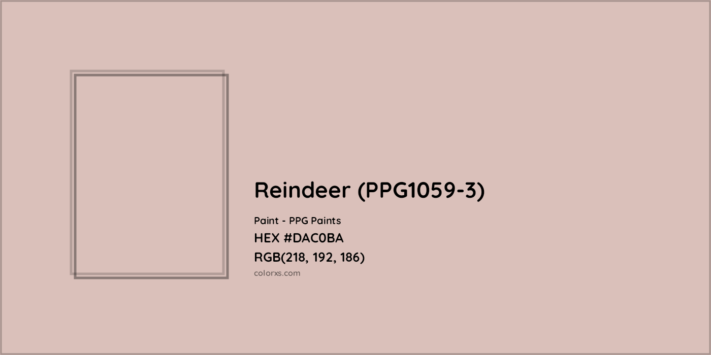 HEX #DAC0BA Reindeer (PPG1059-3) Paint PPG Paints - Color Code