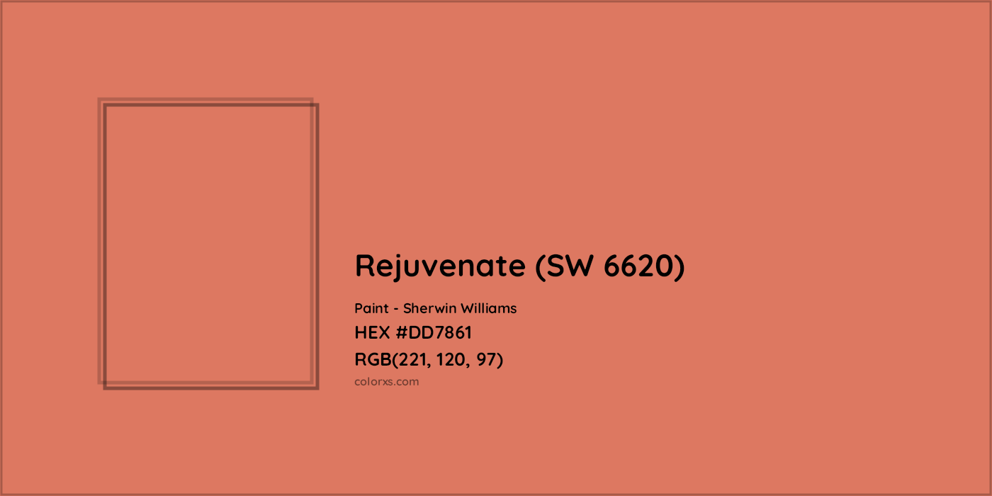 HEX #DD7861 Rejuvenate (SW 6620) Paint Sherwin Williams - Color Code