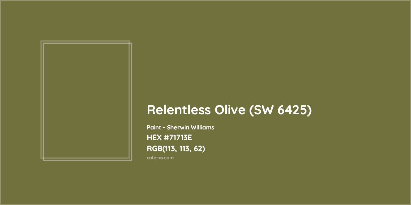 HEX #71713E Relentless Olive (SW 6425) Paint Sherwin Williams - Color Code