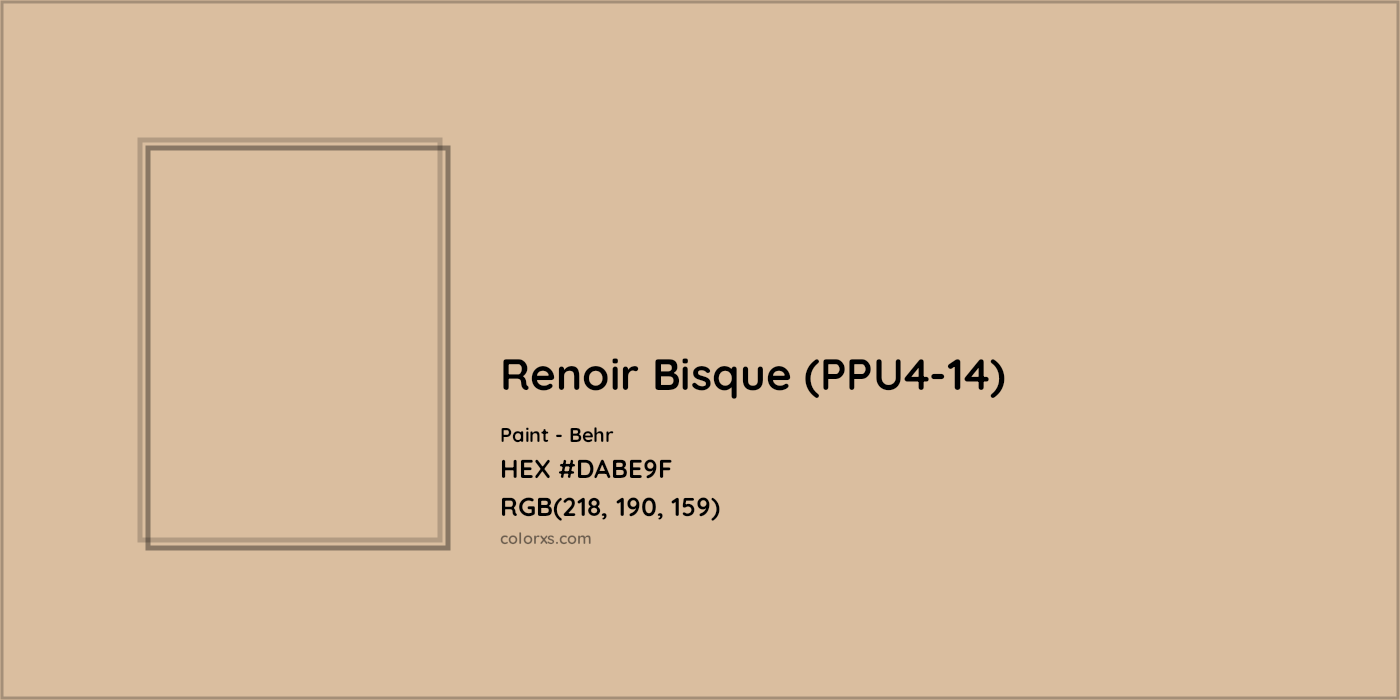 HEX #DABE9F Renoir Bisque (PPU4-14) Paint Behr - Color Code