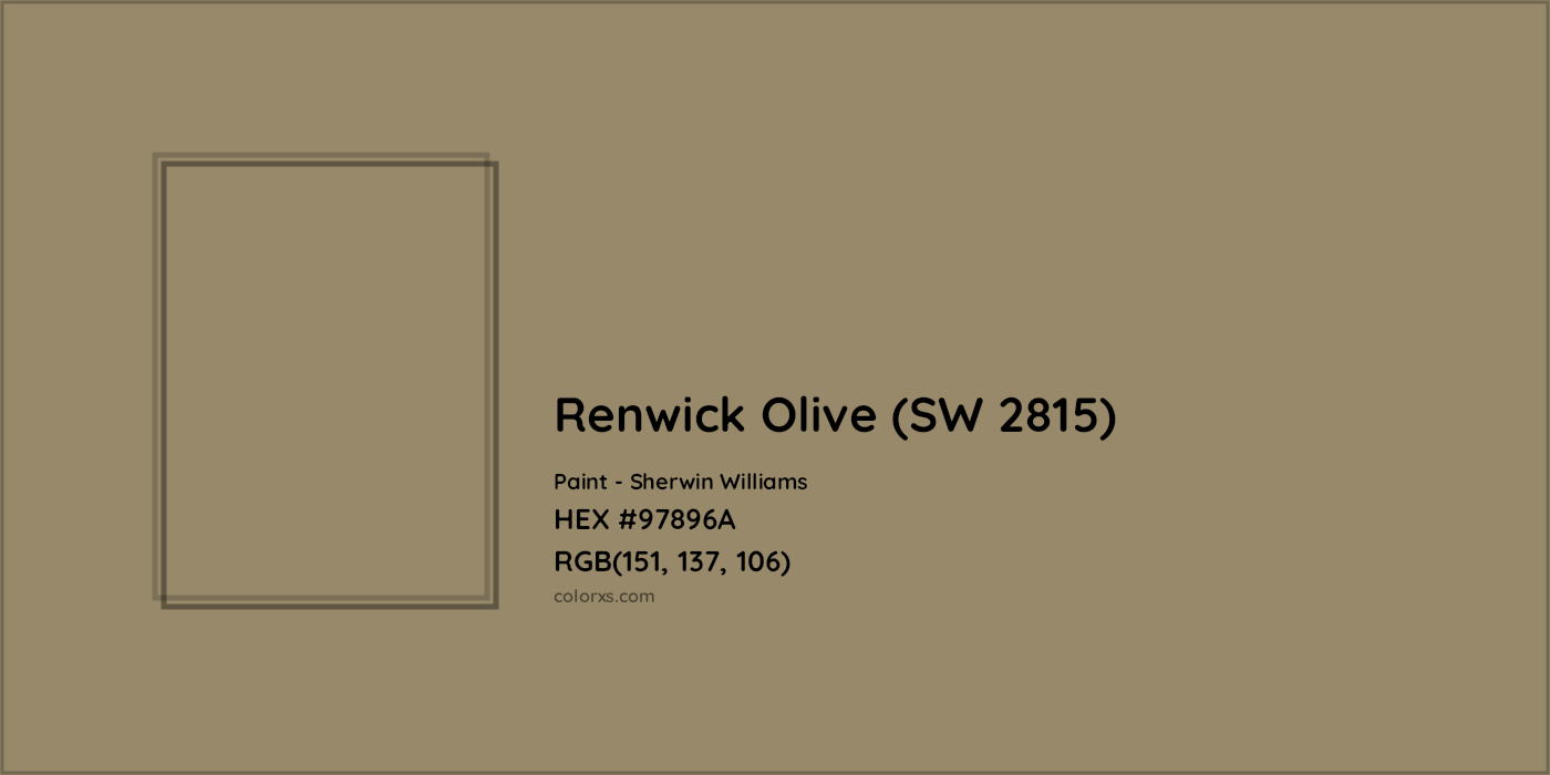 HEX #97896A Renwick Olive (SW 2815) Paint Sherwin Williams - Color Code