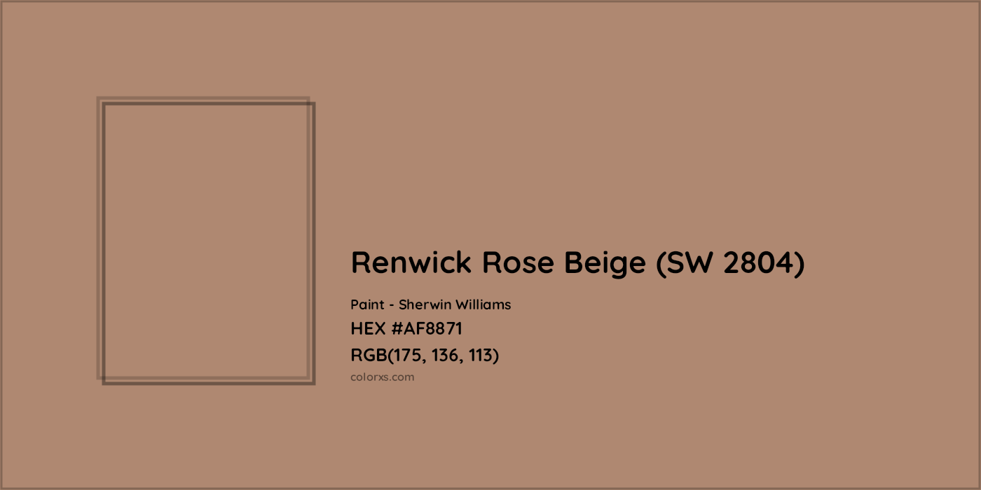 HEX #AF8871 Renwick Rose Beige (SW 2804) Paint Sherwin Williams - Color Code