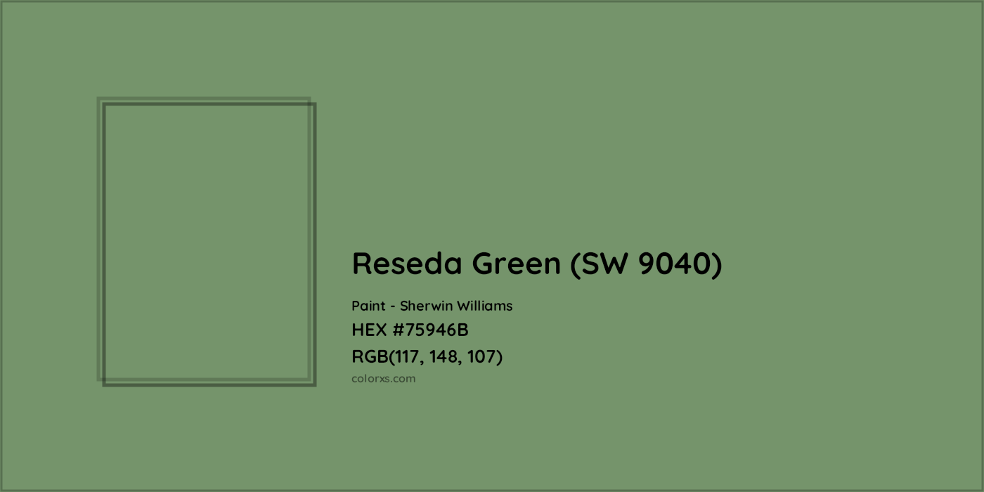 HEX #75946B Reseda Green (SW 9040) Paint Sherwin Williams - Color Code