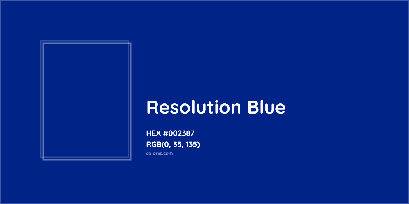 HEX #002387 Resolution Blue Color - Color Code