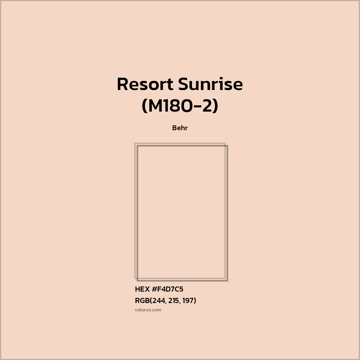 HEX #F4D7C5 Resort Sunrise (M180-2) Paint Behr - Color Code