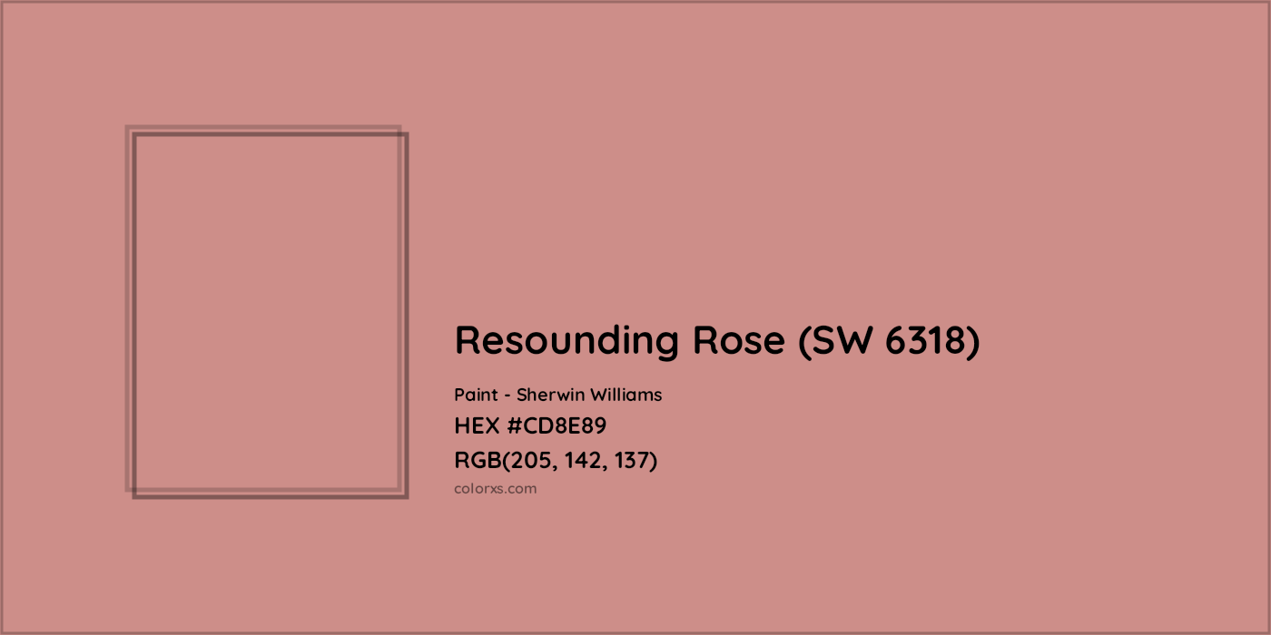 HEX #CD8E89 Resounding Rose (SW 6318) Paint Sherwin Williams - Color Code