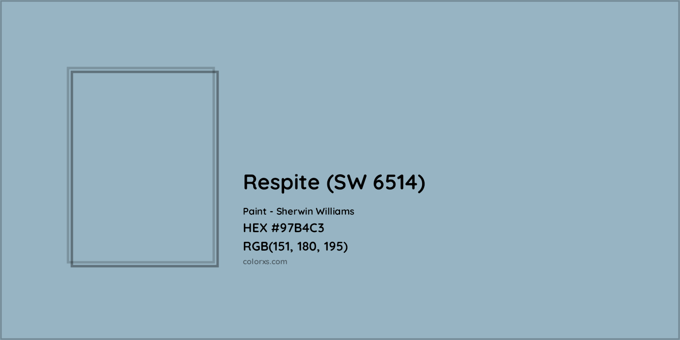 HEX #97B4C3 Respite (SW 6514) Paint Sherwin Williams - Color Code