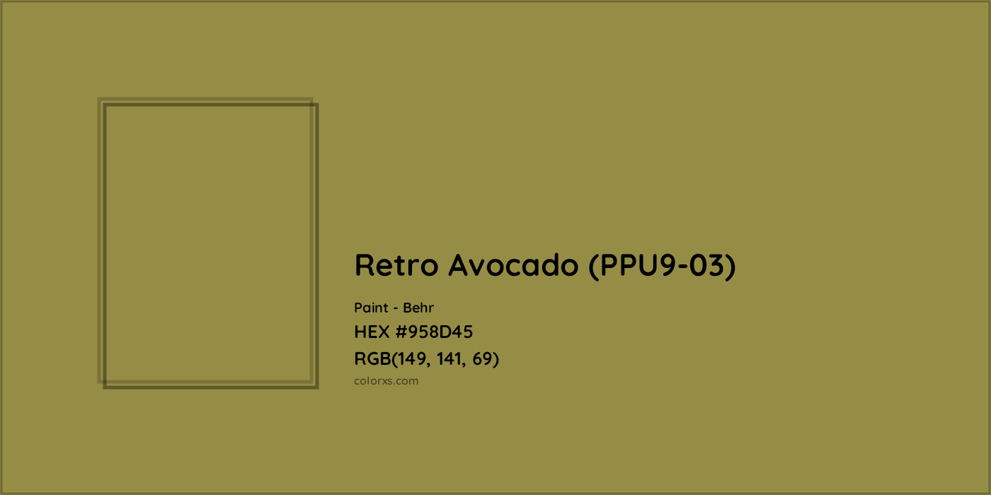 HEX #958D45 Retro Avocado (PPU9-03) Paint Behr - Color Code
