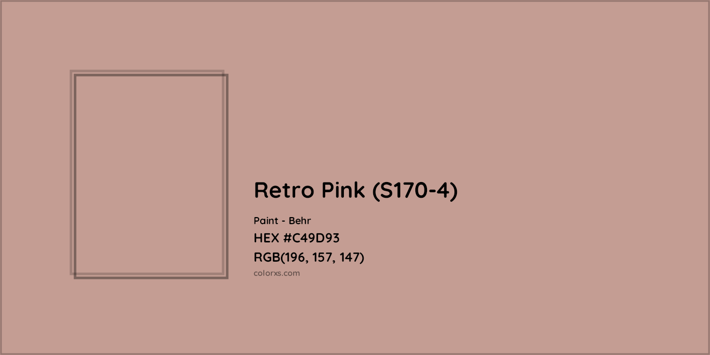 HEX #C49D93 Retro Pink (S170-4) Paint Behr - Color Code