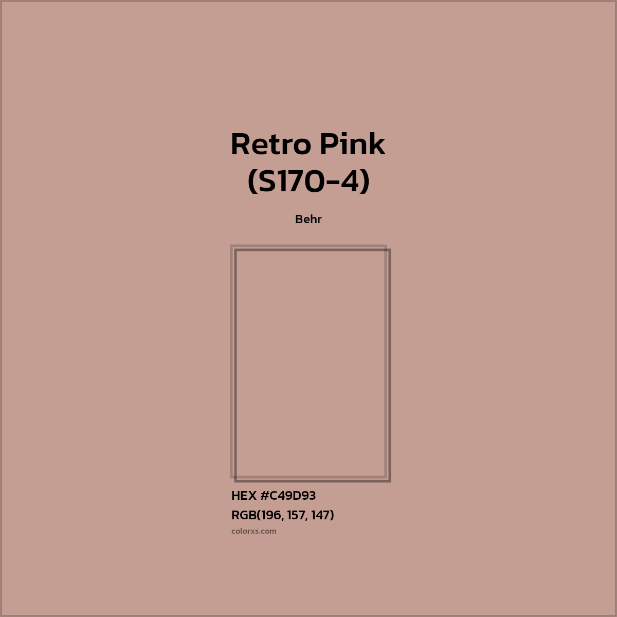 HEX #C49D93 Retro Pink (S170-4) Paint Behr - Color Code