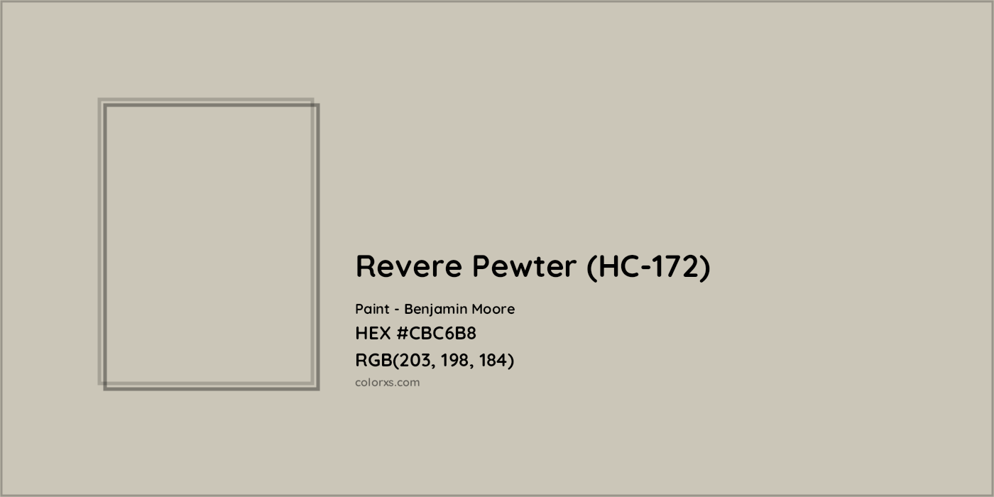 HEX #CBC6B8 Revere Pewter (HC-172) Paint Benjamin Moore - Color Code