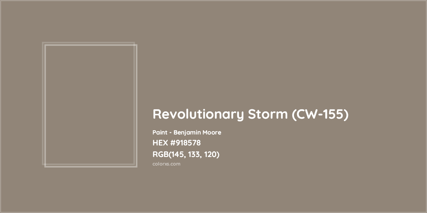 HEX #918578 Revolutionary Storm (CW-155) Paint Benjamin Moore - Color Code