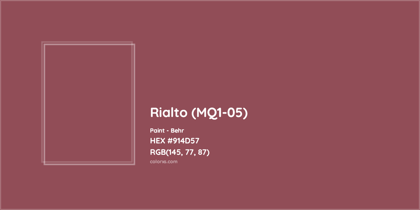 HEX #914D57 Rialto (MQ1-05) Paint Behr - Color Code