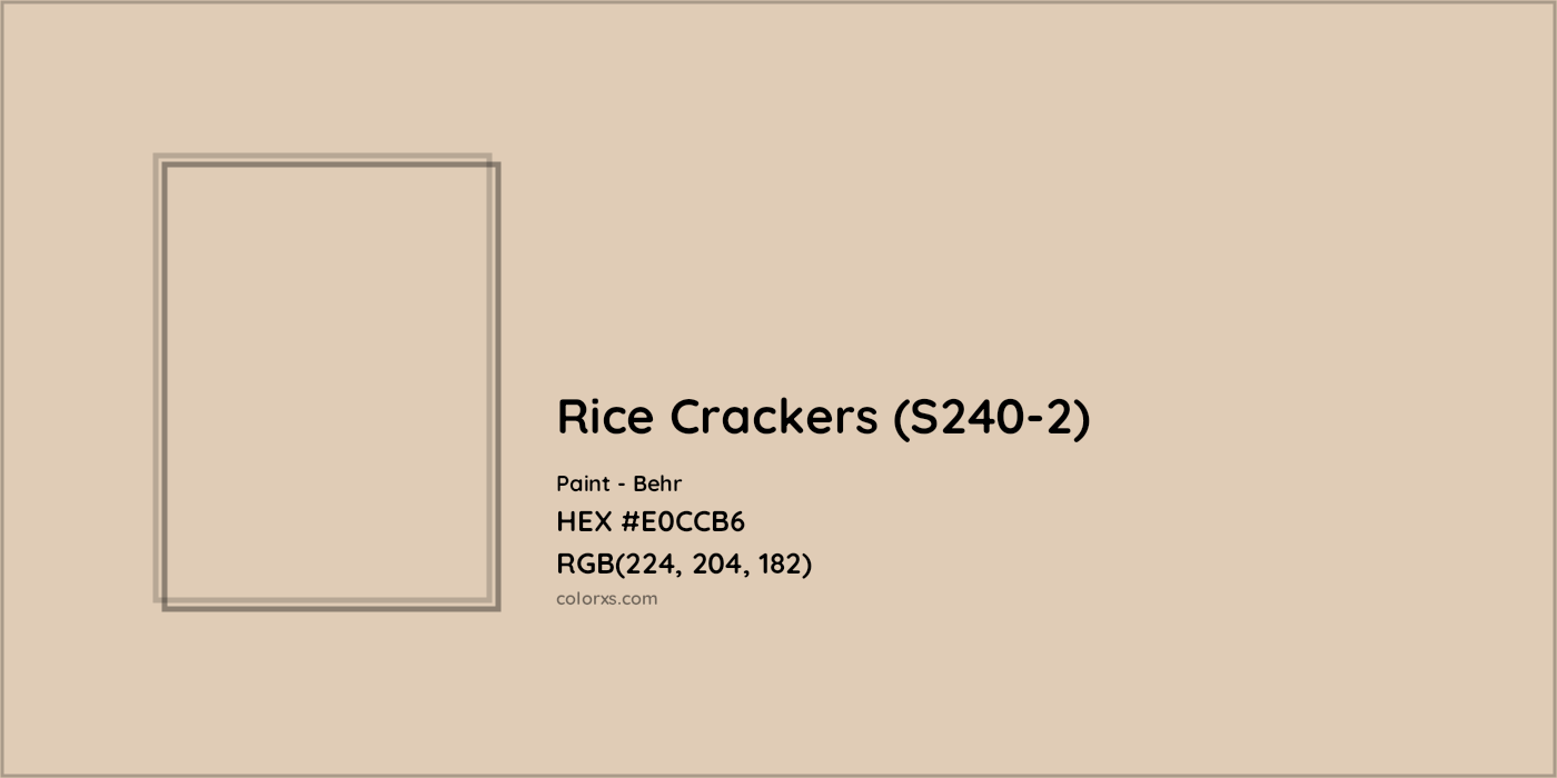 HEX #E0CCB6 Rice Crackers (S240-2) Paint Behr - Color Code