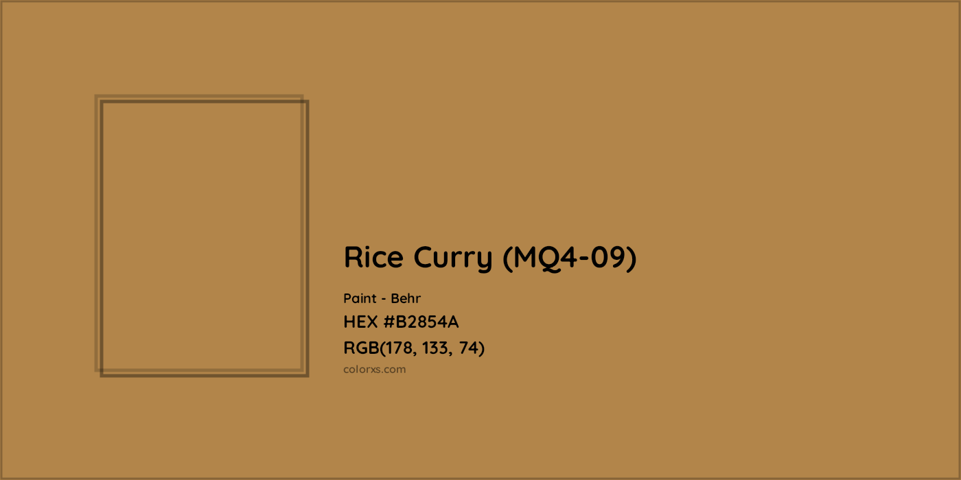 HEX #B2854A Rice Curry (MQ4-09) Paint Behr - Color Code