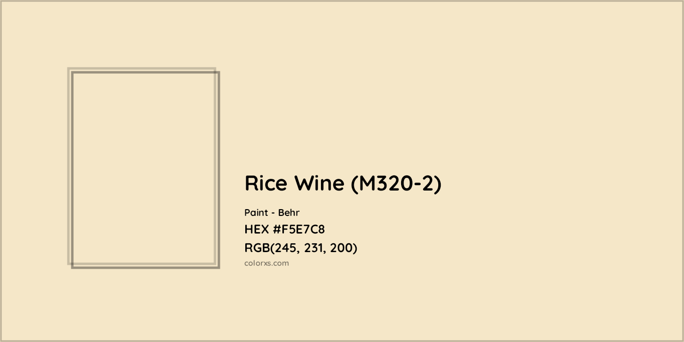 HEX #F5E7C8 Rice Wine (M320-2) Paint Behr - Color Code
