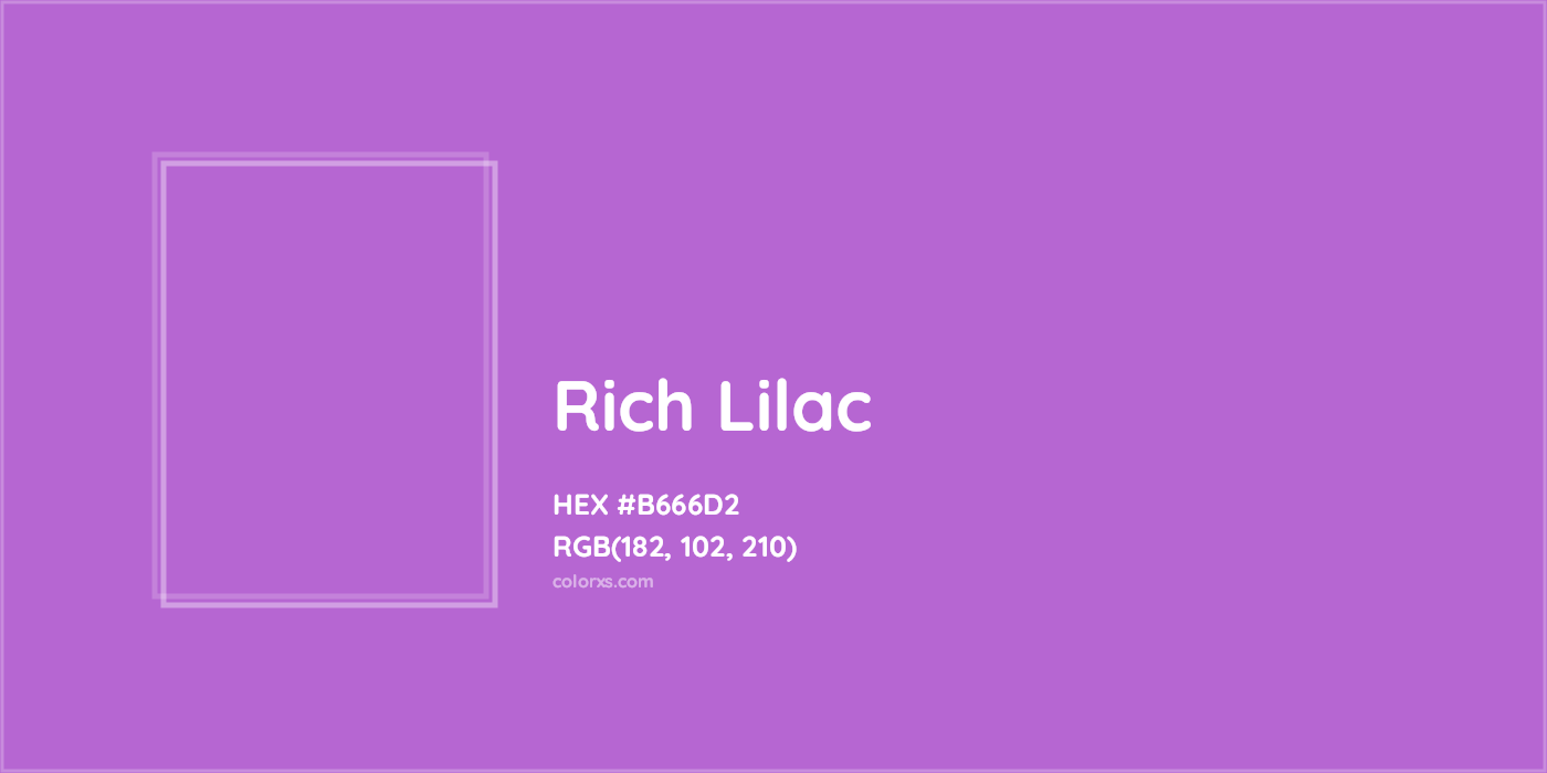 HEX #B666D2 Rich Lilac Color - Color Code