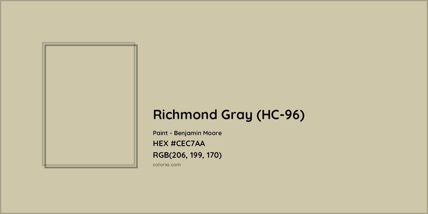 HEX #CEC7AA Richmond Gray (HC-96) Paint Benjamin Moore - Color Code