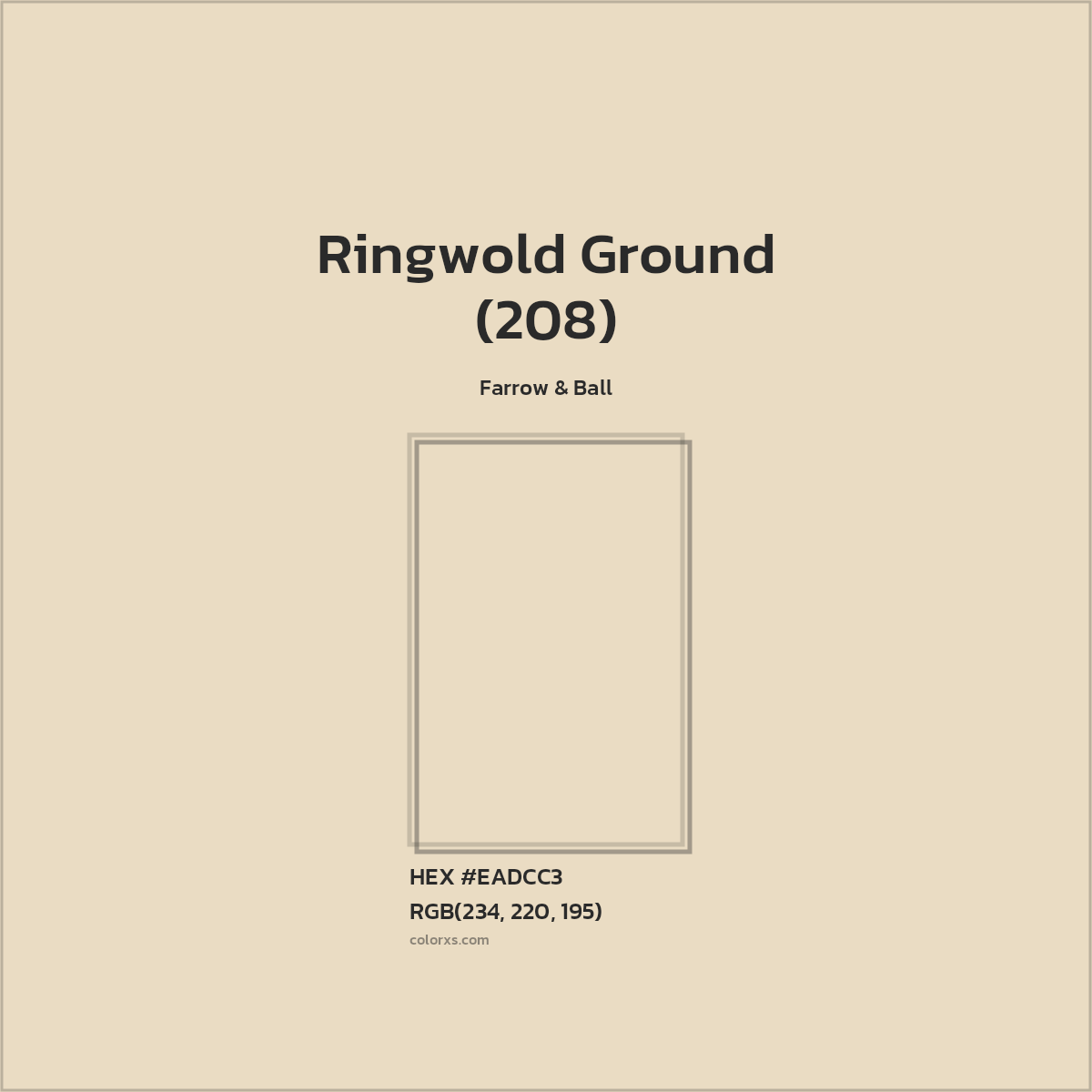HEX #EADCC3 Ringwold Ground (208) Paint Farrow & Ball - Color Code