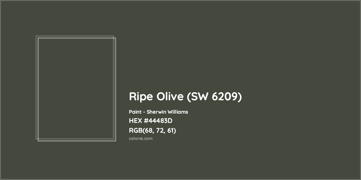 HEX #44483D Ripe Olive (SW 6209) Paint Sherwin Williams - Color Code