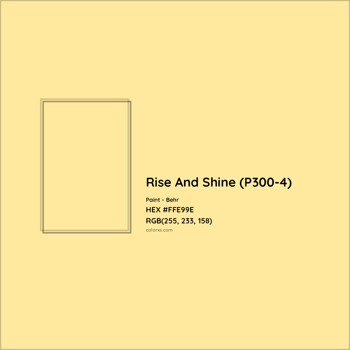 HEX #FFE99E Rise And Shine (P300-4) Paint Behr - Color Code