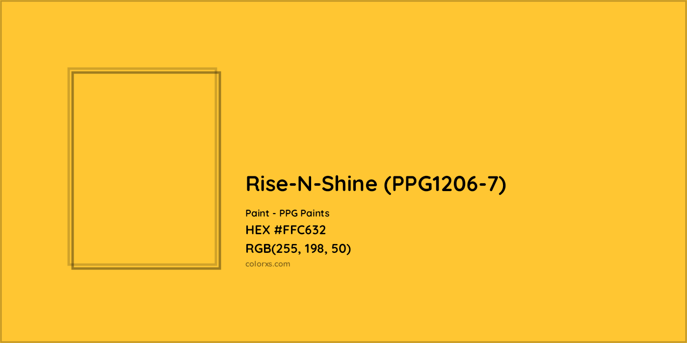 HEX #FFC632 Rise-N-Shine (PPG1206-7) Paint PPG Paints - Color Code