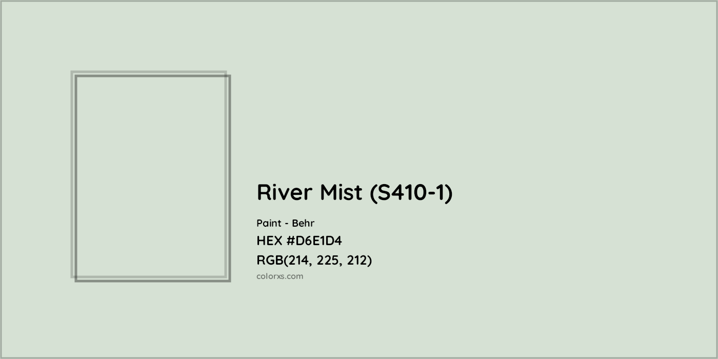 HEX #D6E1D4 River Mist (S410-1) Paint Behr - Color Code