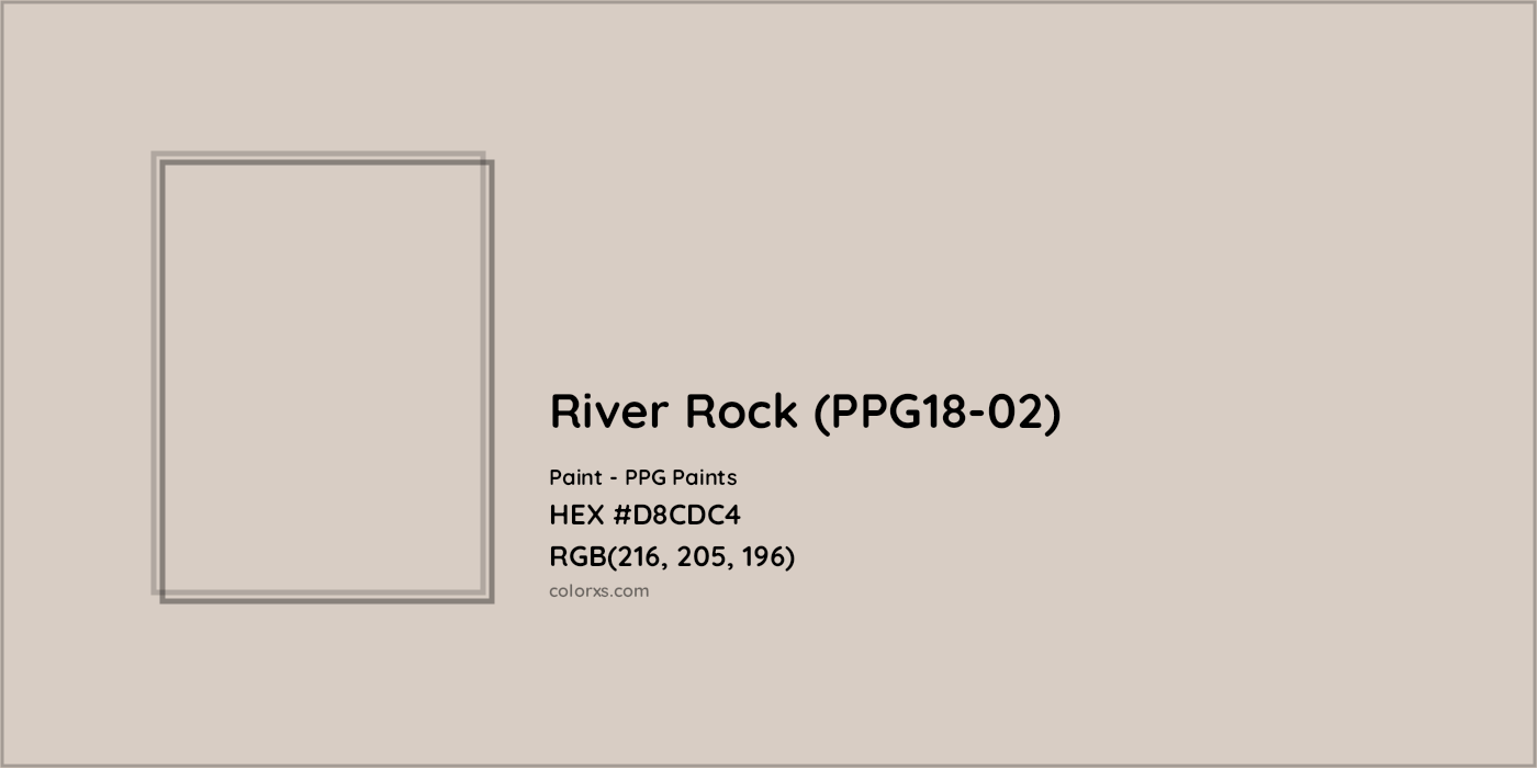 HEX #D8CDC4 River Rock (PPG18-02) Paint PPG Paints - Color Code