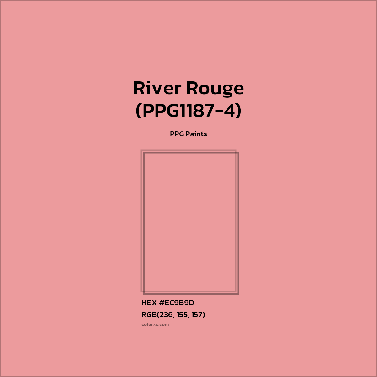 HEX #EC9B9D River Rouge (PPG1187-4) Paint PPG Paints - Color Code