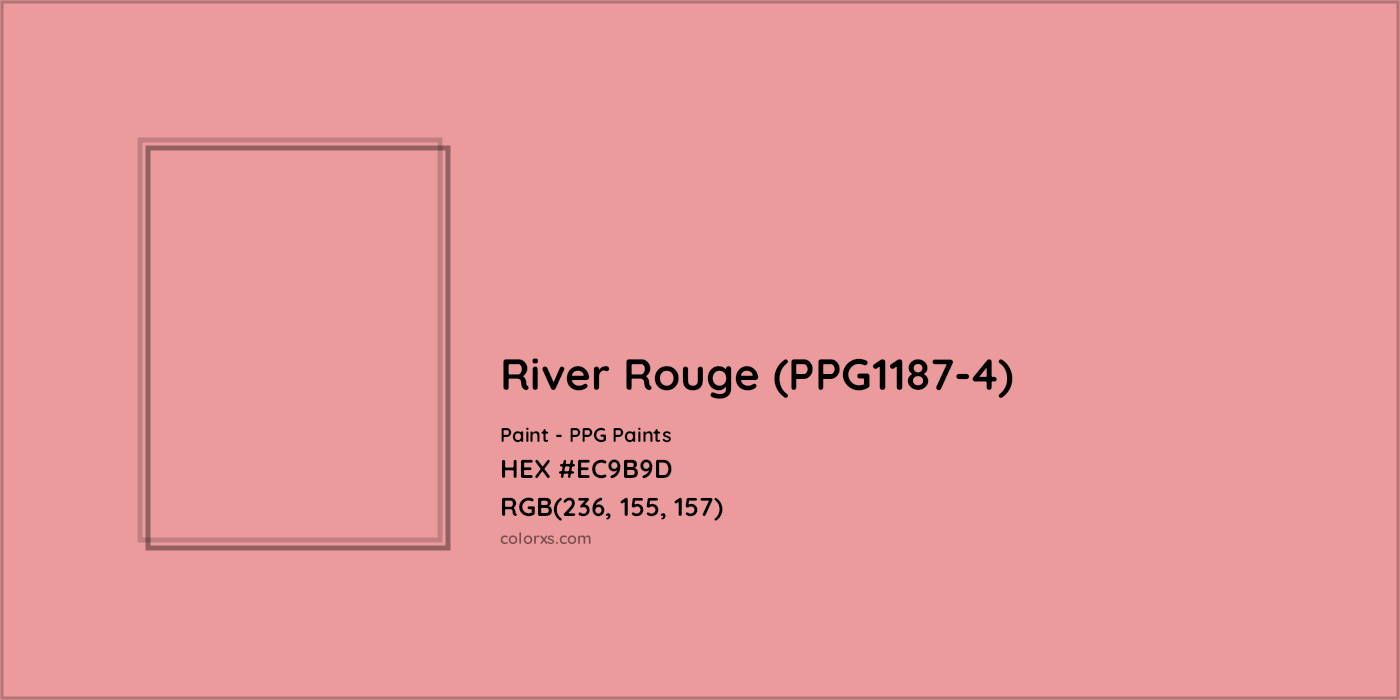 HEX #EC9B9D River Rouge (PPG1187-4) Paint PPG Paints - Color Code