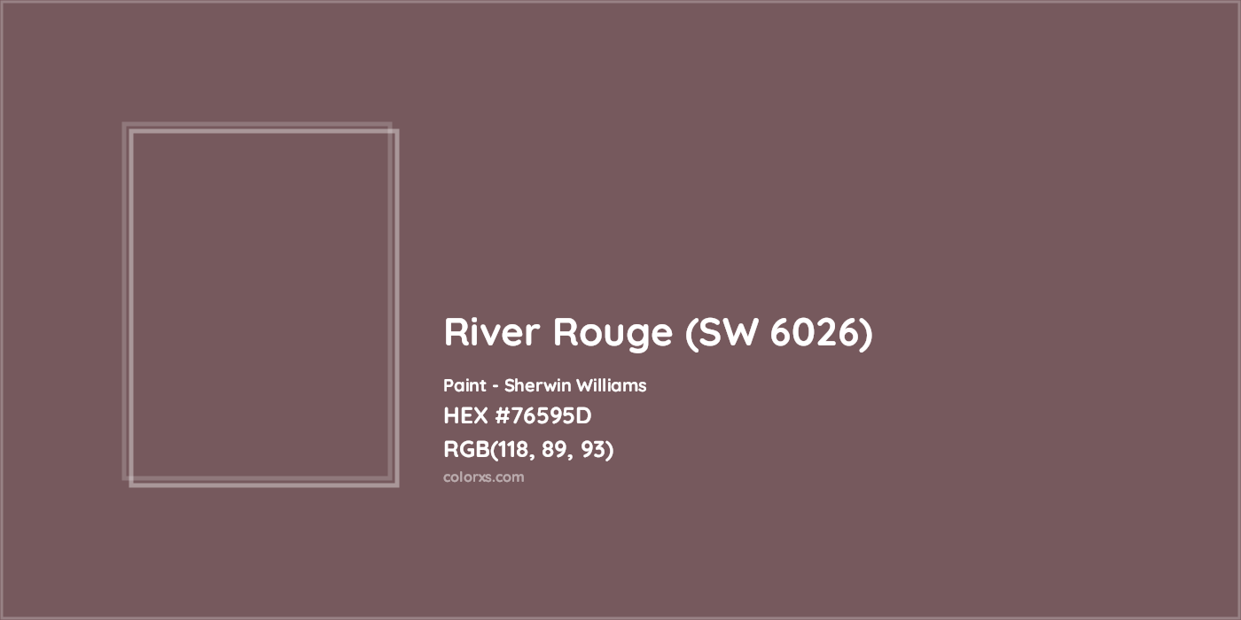 HEX #76595D River Rouge (SW 6026) Paint Sherwin Williams - Color Code