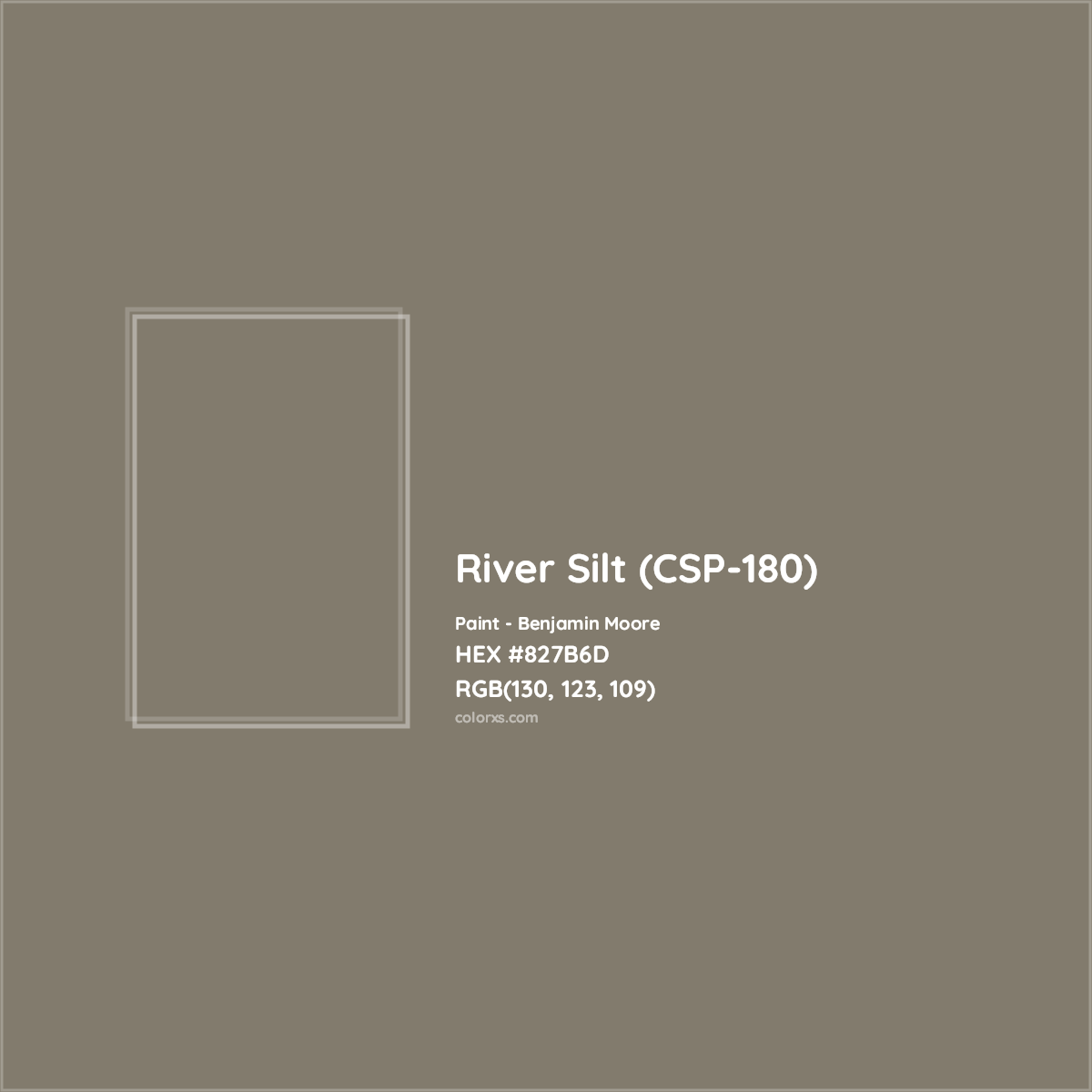 HEX #827B6D River Silt (CSP-180) Paint Benjamin Moore - Color Code