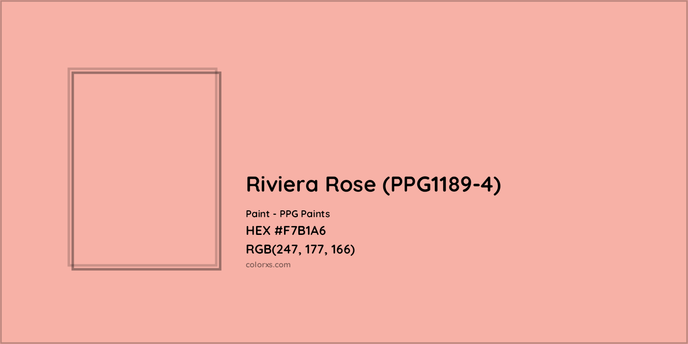 HEX #F7B1A6 Riviera Rose (PPG1189-4) Paint PPG Paints - Color Code