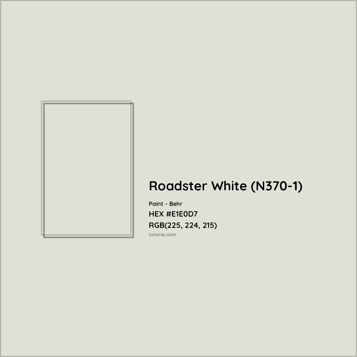 HEX #E1E0D7 Roadster White (N370-1) Paint Behr - Color Code