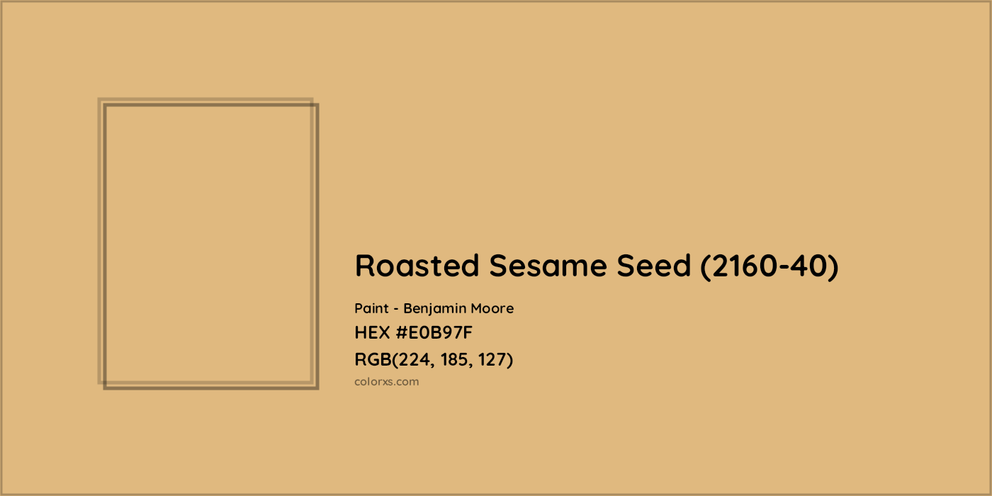 HEX #E0B97F Roasted Sesame Seed (2160-40) Paint Benjamin Moore - Color Code