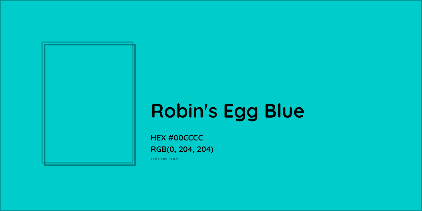 HEX #00CCCC Robin's Egg Blue Color Crayola Crayons - Color Code