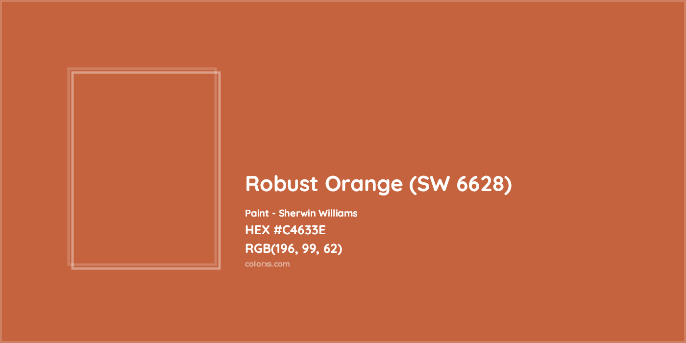HEX #C4633E Robust Orange (SW 6628) Paint Sherwin Williams - Color Code