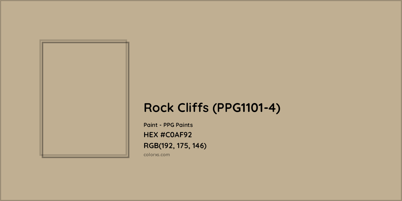 HEX #C0AF92 Rock Cliffs (PPG1101-4) Paint PPG Paints - Color Code