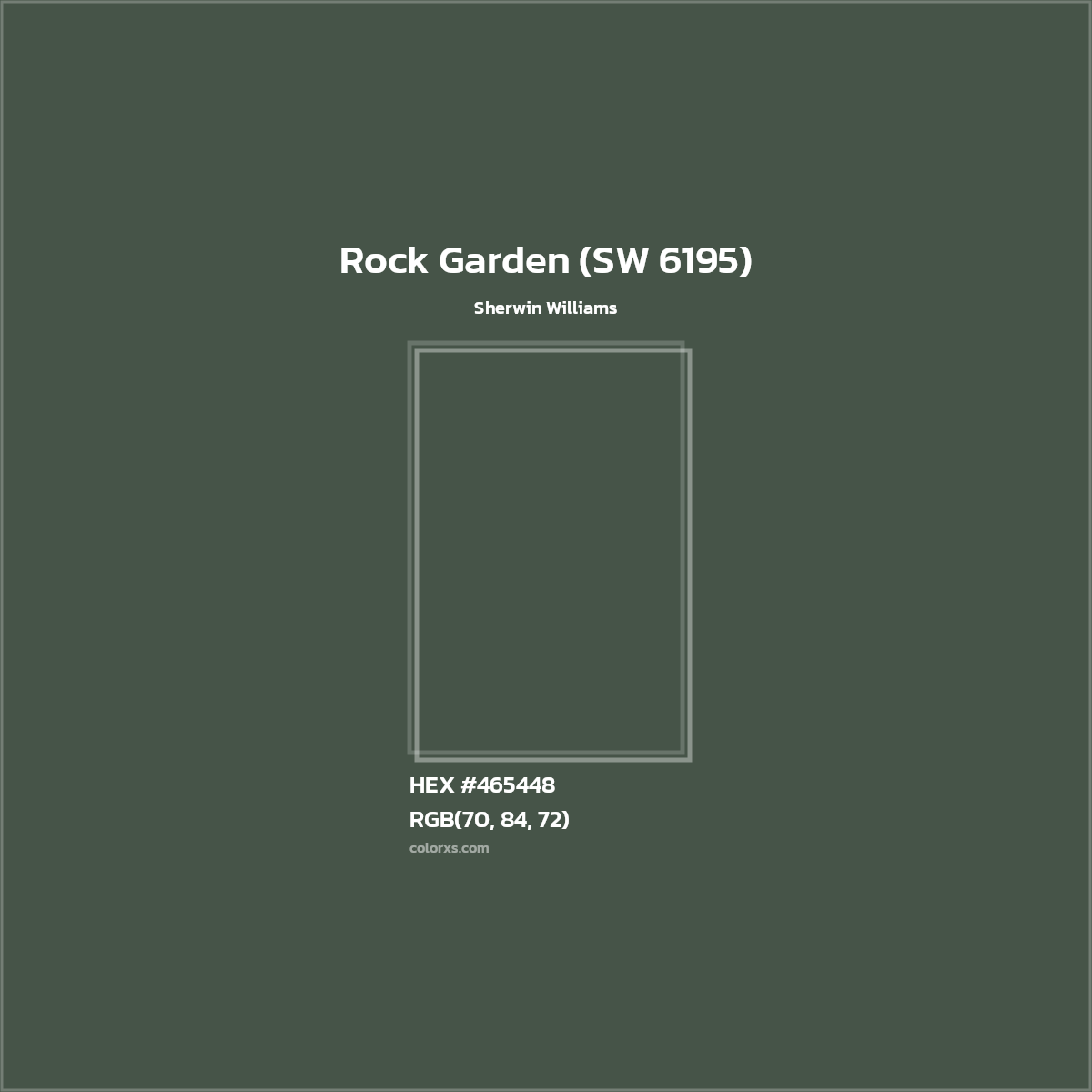 HEX #465448 Rock Garden (SW 6195) Paint Sherwin Williams - Color Code