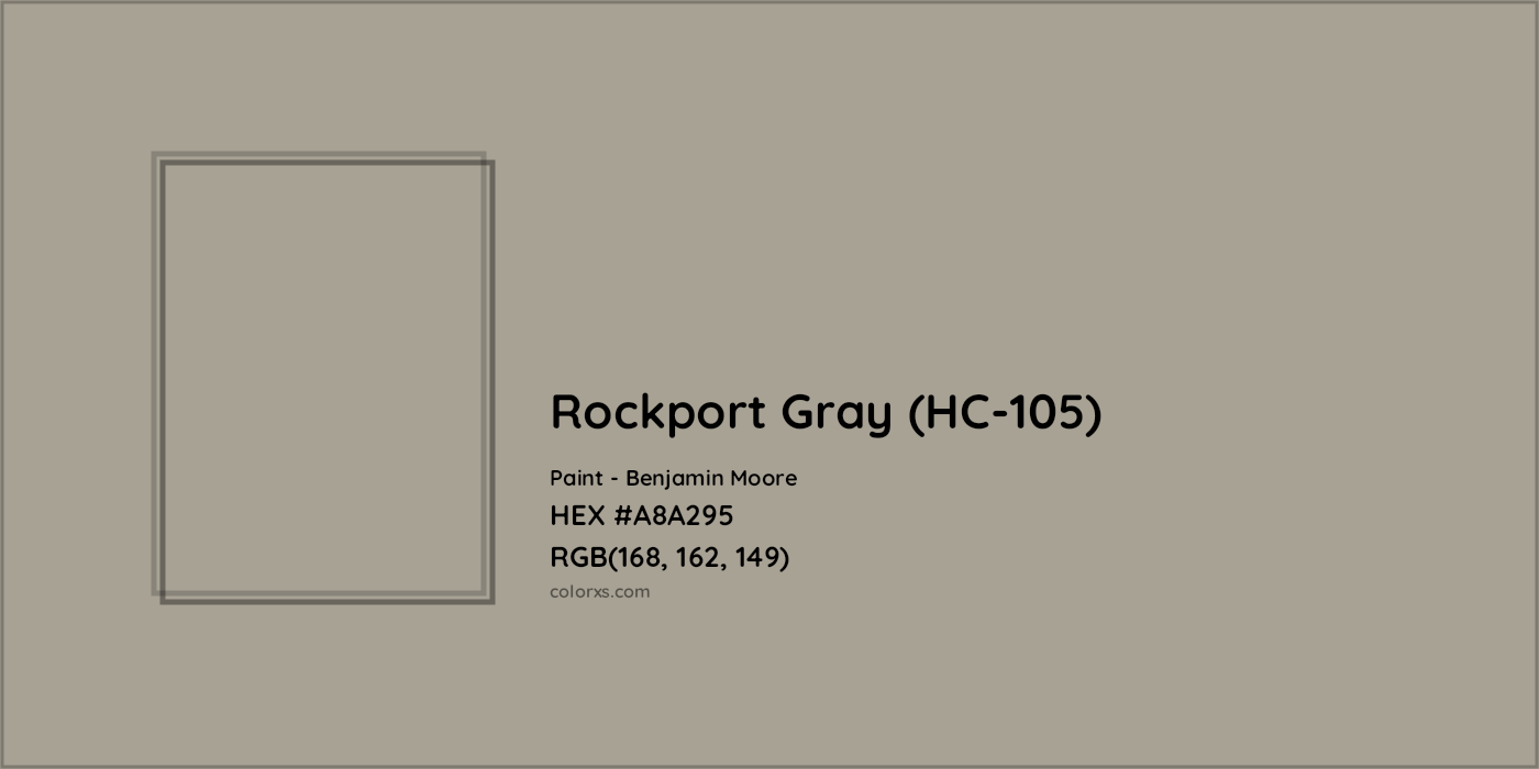 HEX #A8A295 Rockport Gray (HC-105) Paint Benjamin Moore - Color Code