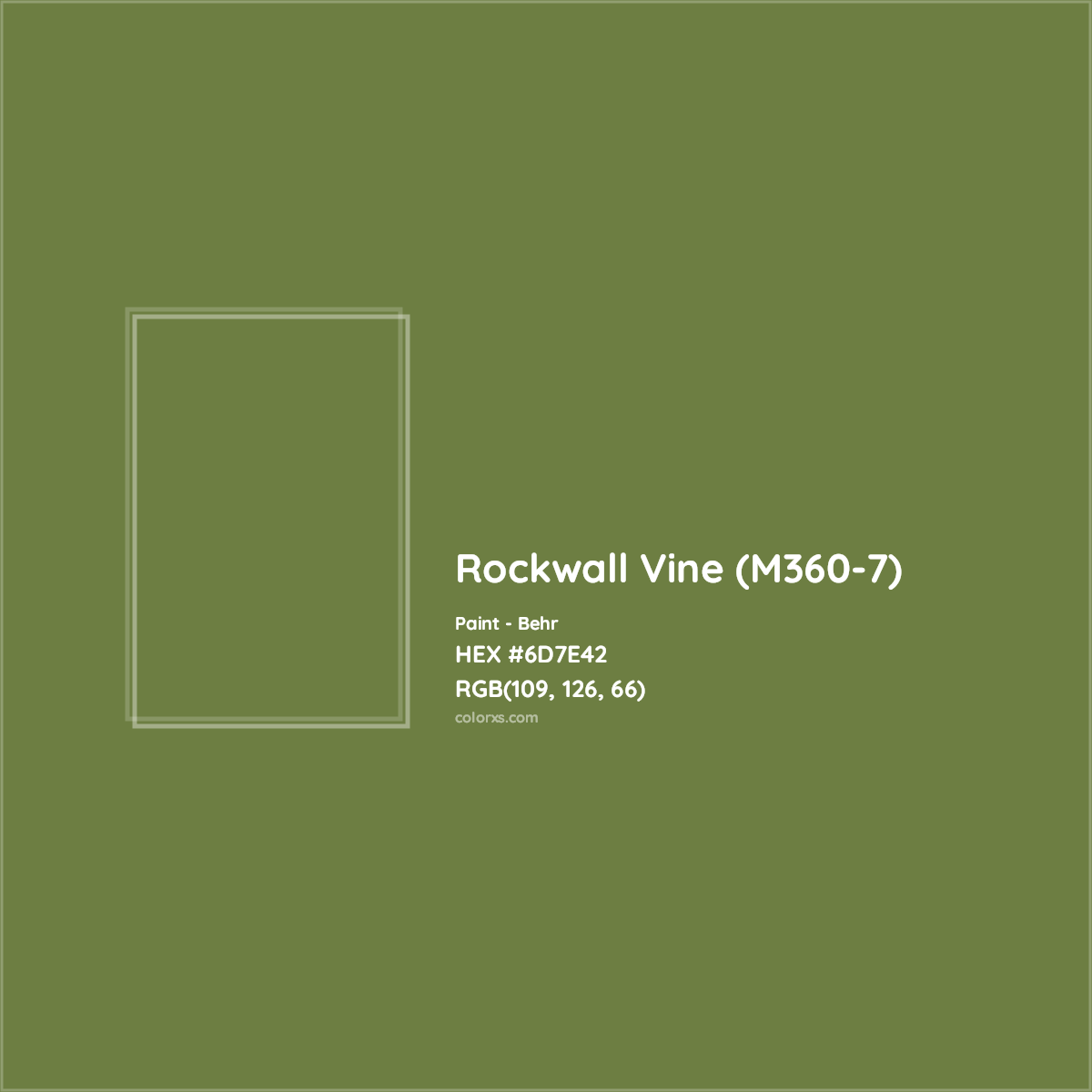 HEX #6D7E42 Rockwall Vine (M360-7) Paint Behr - Color Code