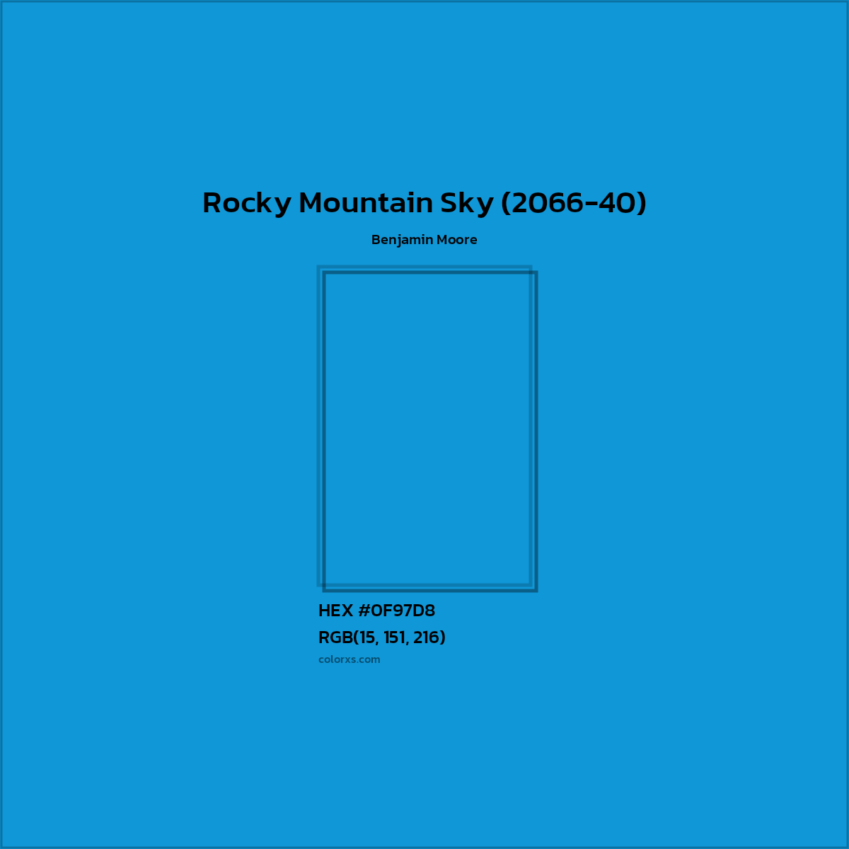 HEX #0F97D8 Rocky Mountain Sky (2066-40) Paint Benjamin Moore - Color Code