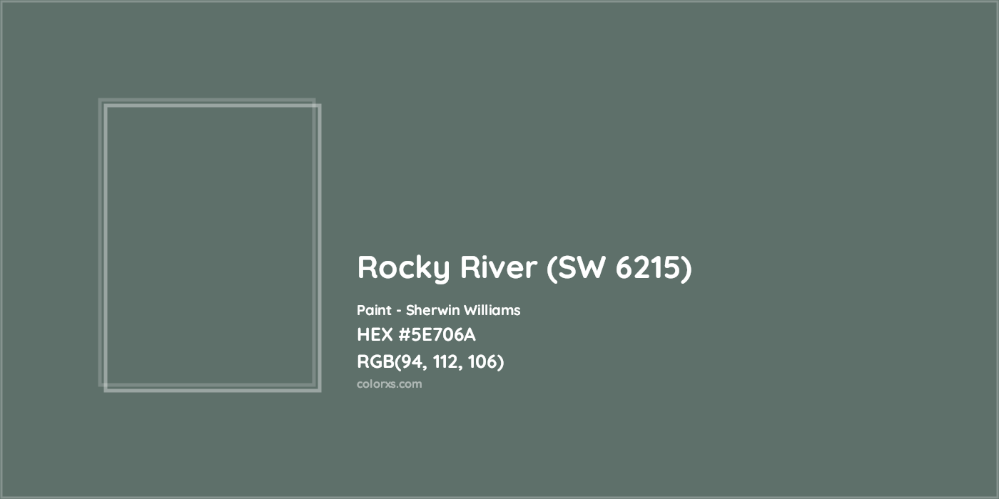 HEX #5E706A Rocky River (SW 6215) Paint Sherwin Williams - Color Code