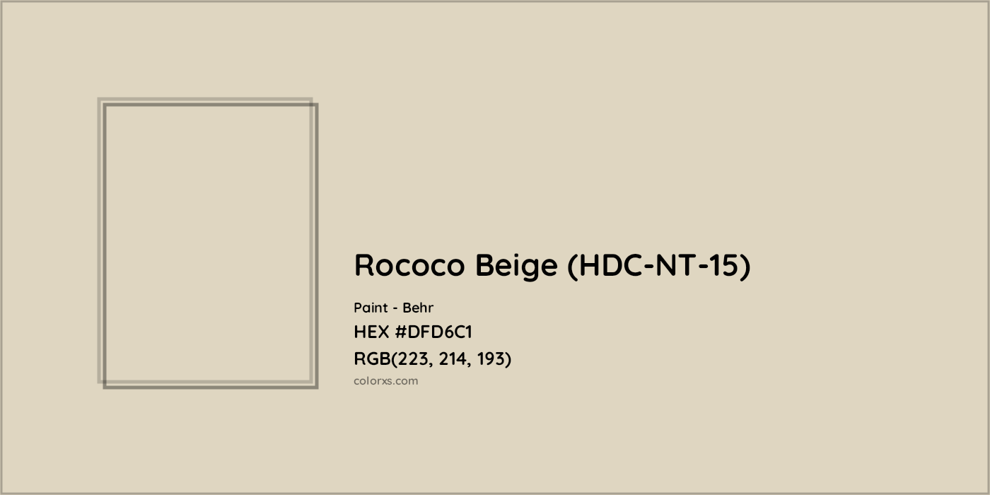 HEX #DFD6C1 Rococo Beige (HDC-NT-15) Paint Behr - Color Code