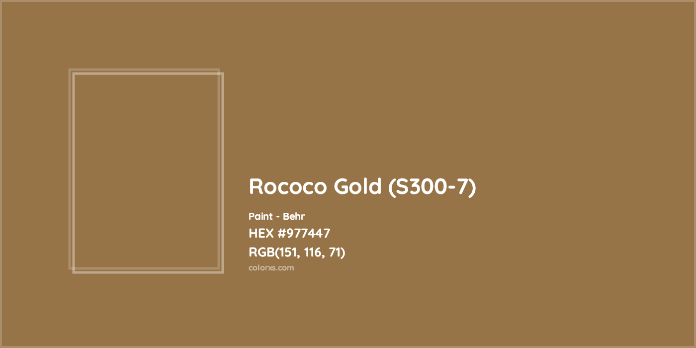 HEX #977447 Rococo Gold (S300-7) Paint Behr - Color Code