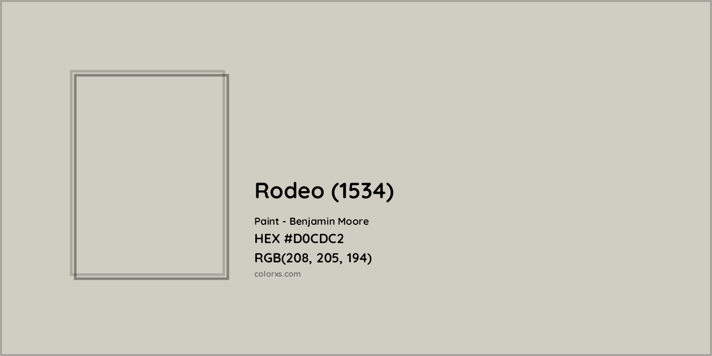 HEX #D0CDC2 Rodeo (1534) Paint Benjamin Moore - Color Code